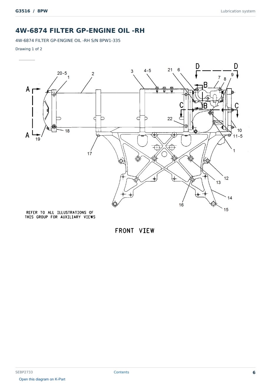 Caterpillar G3516 S/N 8PW Partsbook SEBP2733 (English) - sample page 6 of 10 Caterpillar G3516 S/N 8PW Partsbook SEBP2733 (English) - sample page 6 of 10