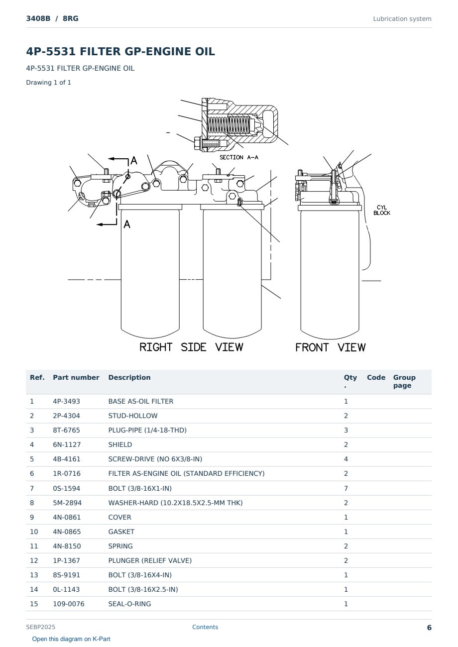 Caterpillar 3408B S/N 8RG Partsbook SEBP2025 (English) - sample page 6 of 10 Caterpillar 3408B S/N 8RG Partsbook SEBP2025 (English) - sample page 6 of 10