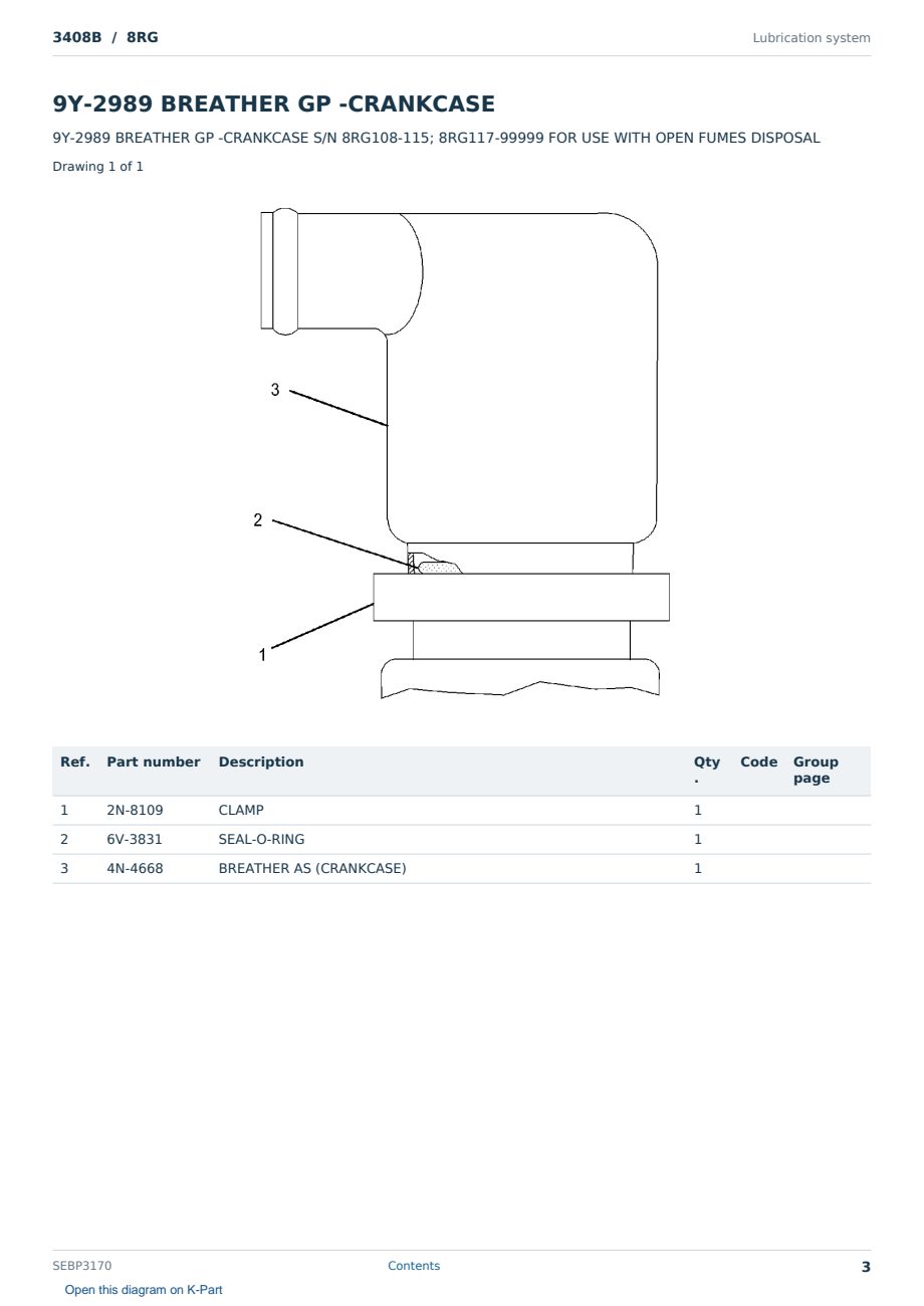 Caterpillar 3408B S/N 8RG Partsbook SEBP3170 (English) - sample page 3 of 10 Caterpillar 3408B S/N 8RG Partsbook SEBP3170 (English) - sample page 3 of 10