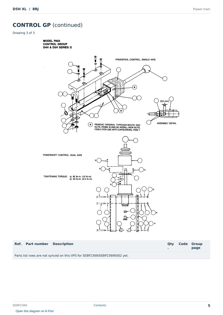 Caterpillar D5H XL S/N 8RJ Partsbook SEBP2369 (English) - sample page 5 of 10 Caterpillar D5H XL S/N 8RJ Partsbook SEBP2369 (English) - sample page 5 of 10