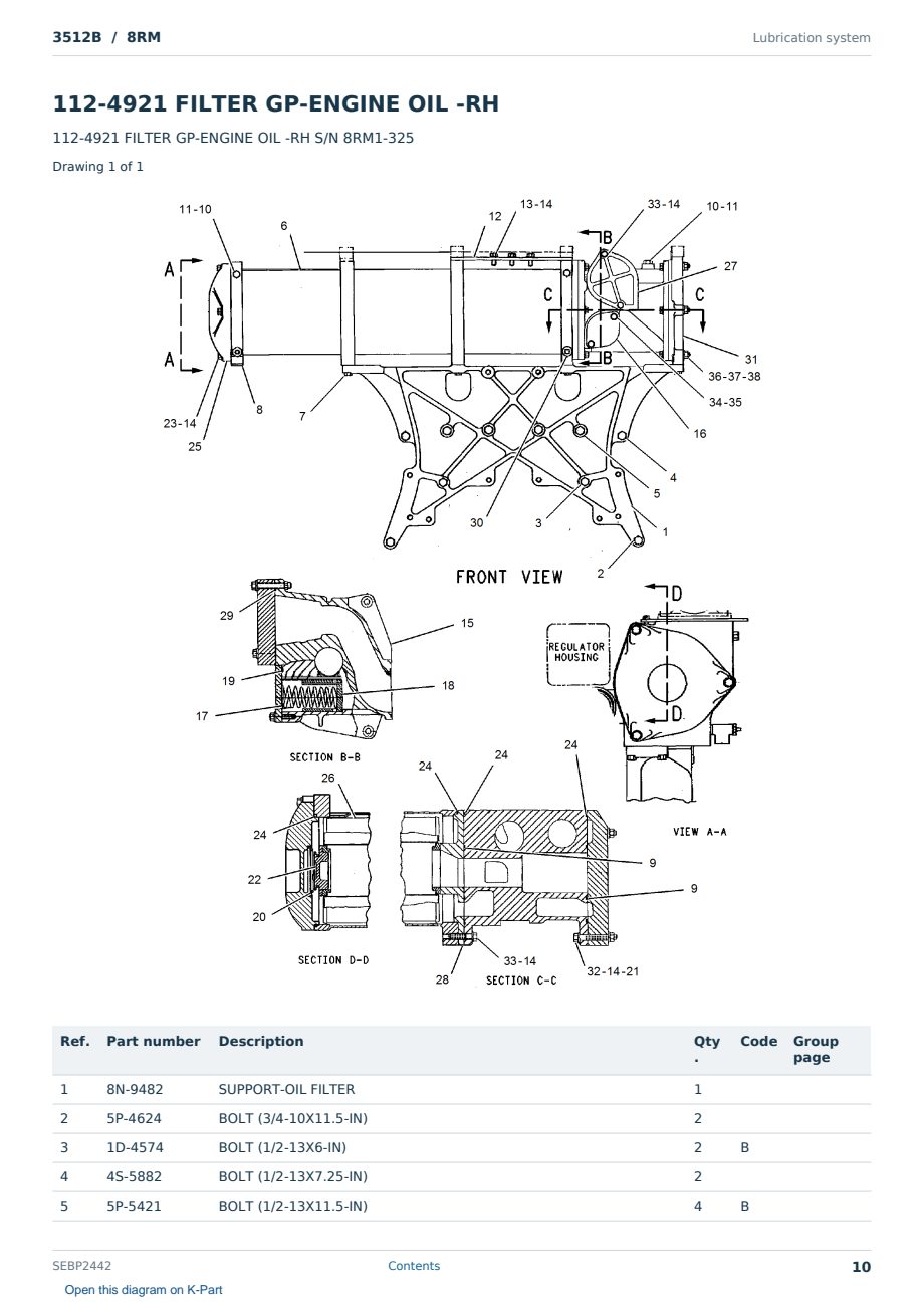 Caterpillar 3512B S/N 8RM Partsbook SEBP2442 (English) - sample page 10 of 10 Caterpillar 3512B S/N 8RM Partsbook SEBP2442 (English) - sample page 10 of 10