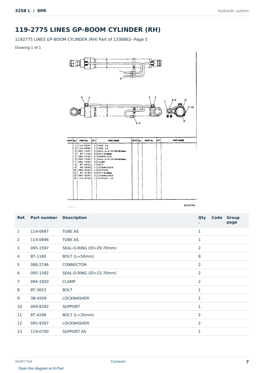 Caterpillar 325B L S/N 8RR Partsbook XEBP7704 (English) - sample page 7 of 10 Caterpillar 325B L S/N 8RR Partsbook XEBP7704 (English) - sample page 7 of 10