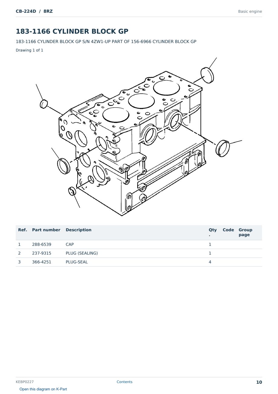 Caterpillar CB-224D S/N 8RZ Partsbook KEBP0227 (English) - sample page 10 of 10 Caterpillar CB-224D S/N 8RZ Partsbook KEBP0227 (English) - sample page 10 of 10