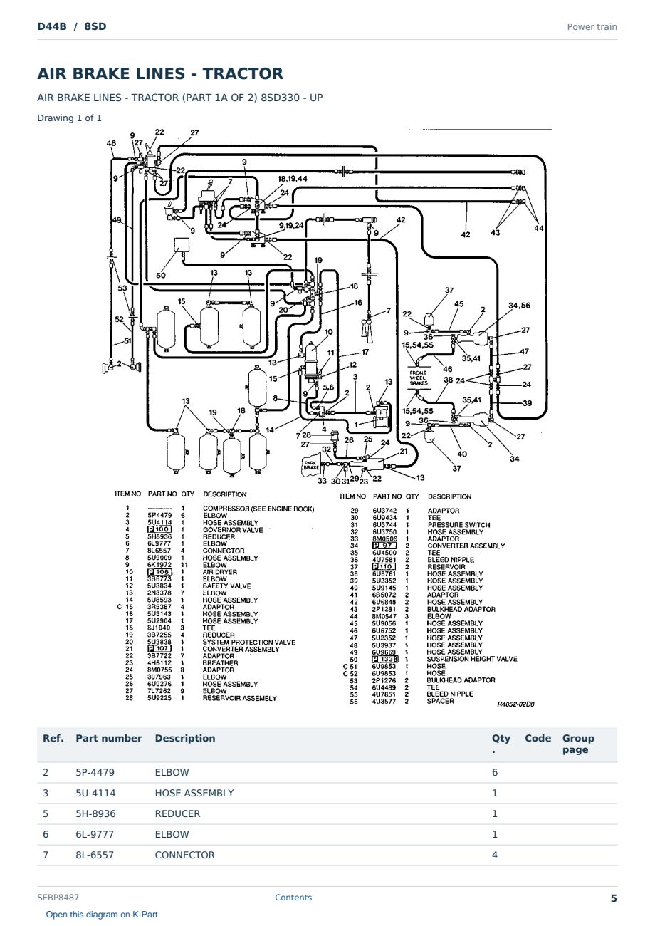Caterpillar D44B S/N 8SD Partsbook SEBP8487 (English) - sample page 5 of 10 Caterpillar D44B S/N 8SD Partsbook SEBP8487 (English) - sample page 5 of 10