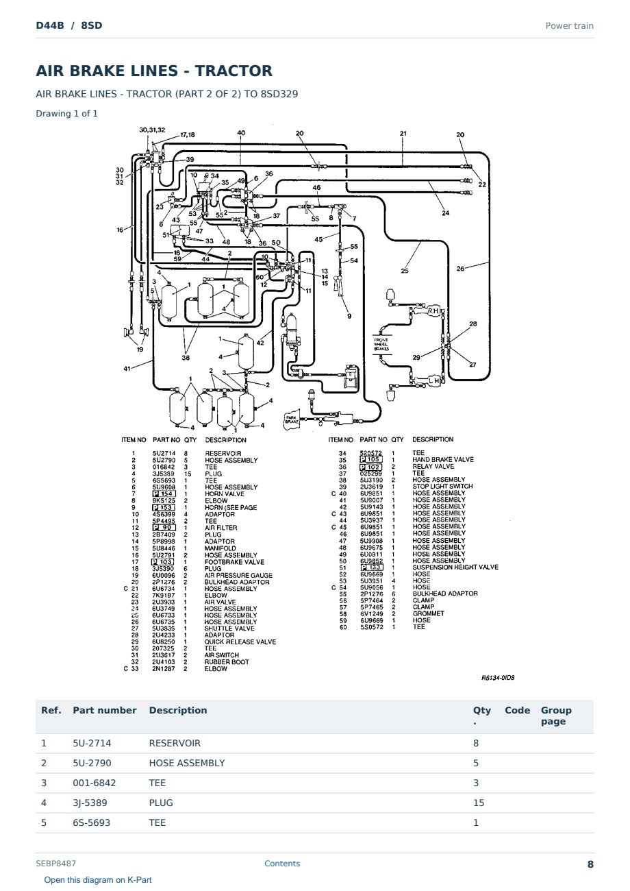 Caterpillar D44B S/N 8SD Partsbook SEBP8487 (English) - sample page 8 of 10 Caterpillar D44B S/N 8SD Partsbook SEBP8487 (English) - sample page 8 of 10