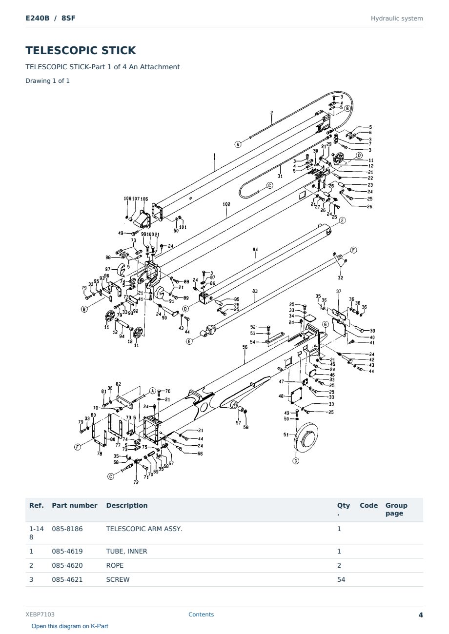 Caterpillar E240B S/N 8SF Partsbook XEBP7103 (English) - sample page 4 of 10 Caterpillar E240B S/N 8SF Partsbook XEBP7103 (English) - sample page 4 of 10