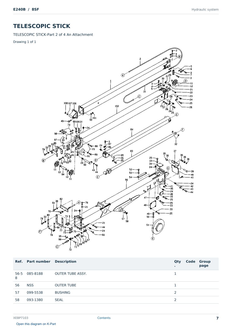 Caterpillar E240B S/N 8SF Partsbook XEBP7103 (English) - sample page 7 of 10 Caterpillar E240B S/N 8SF Partsbook XEBP7103 (English) - sample page 7 of 10
