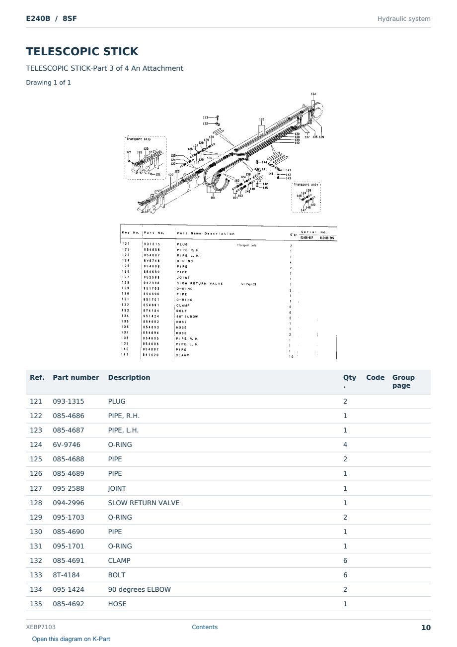 Caterpillar E240B S/N 8SF Partsbook XEBP7103 (English) - sample page 10 of 10 Caterpillar E240B S/N 8SF Partsbook XEBP7103 (English) - sample page 10 of 10