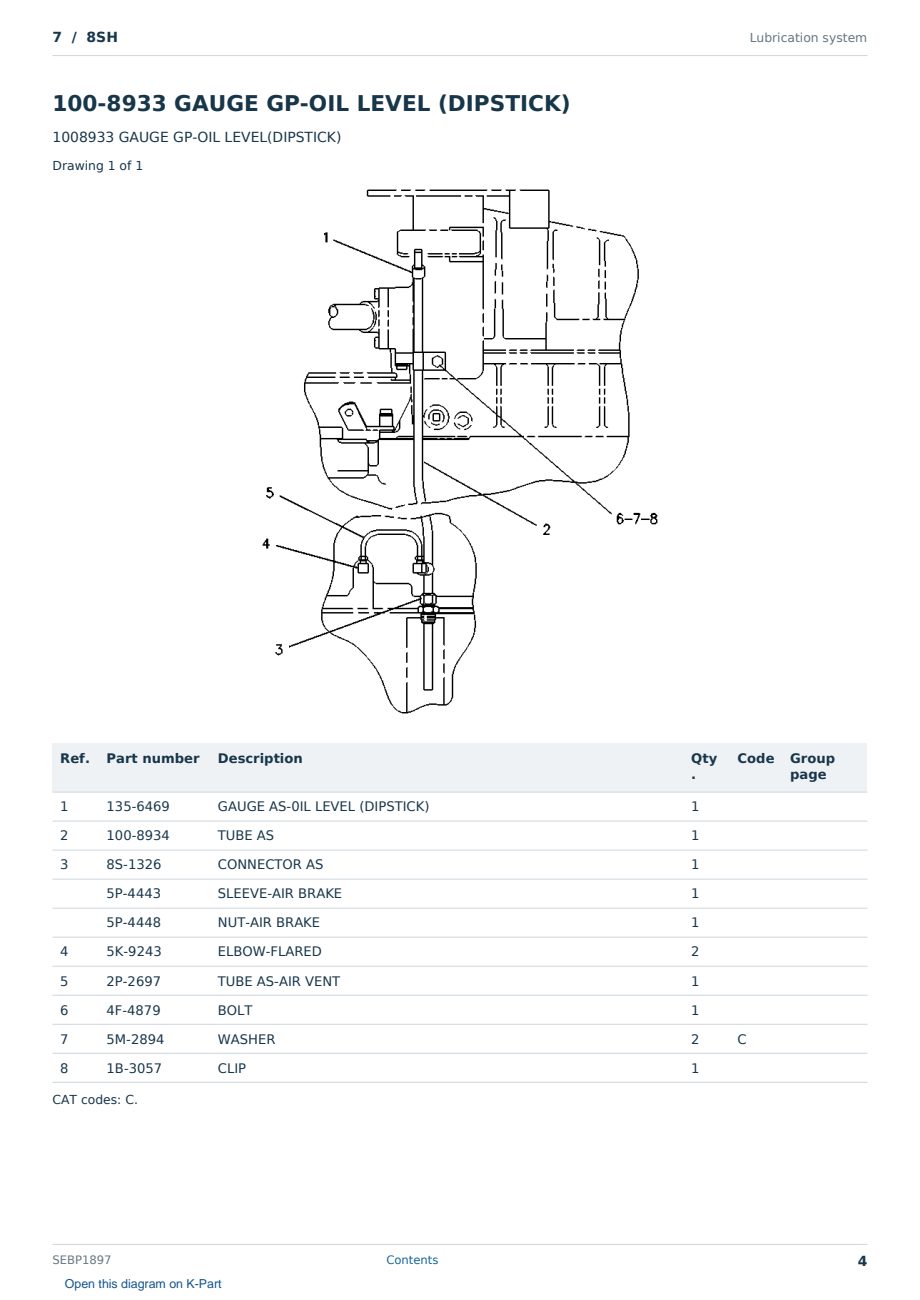 Caterpillar 7 S/N 8SH Partsbook SEBP1897 (English) - sample page 4 of 10 Caterpillar 7 S/N 8SH Partsbook SEBP1897 (English) - sample page 4 of 10