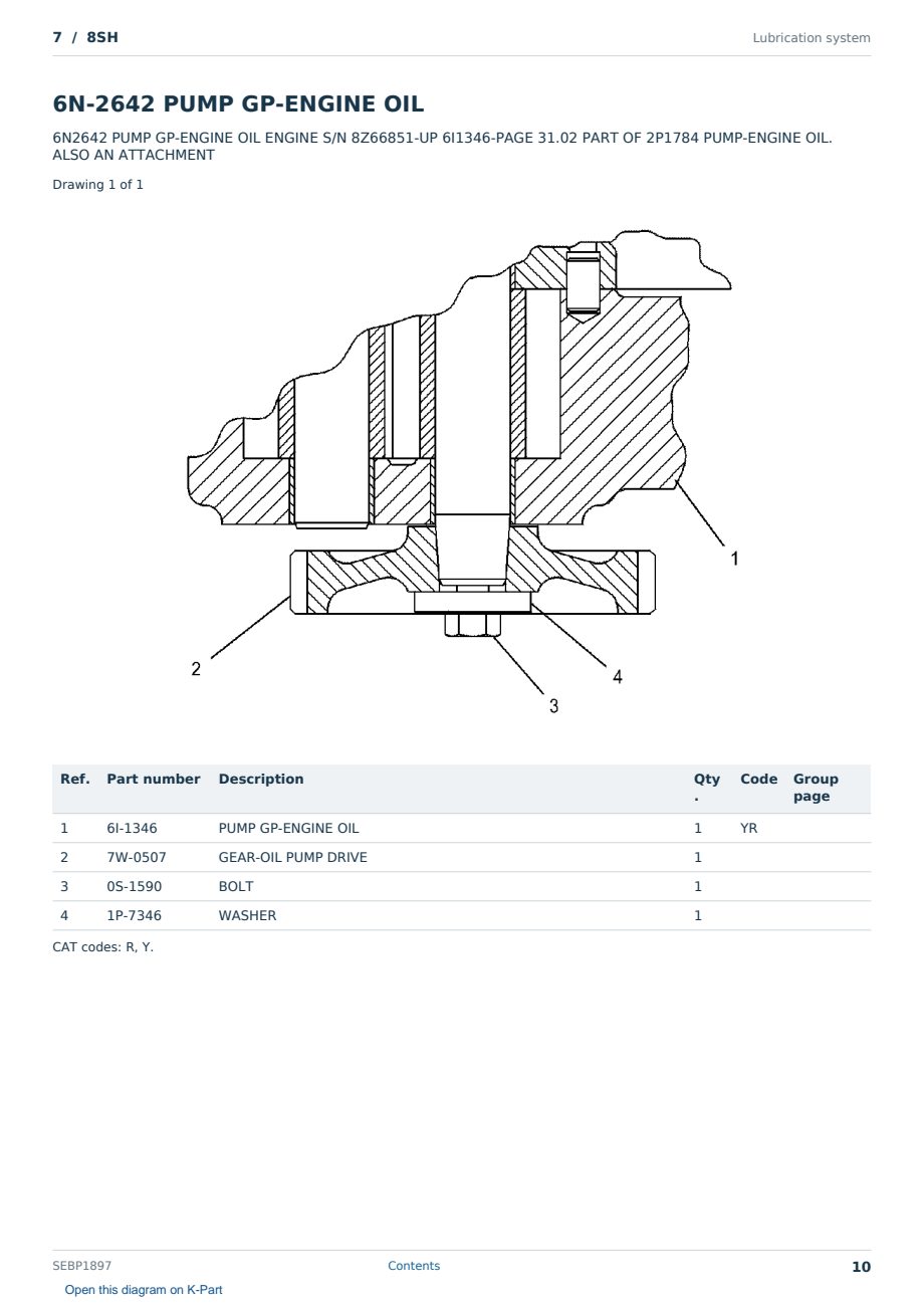Caterpillar 7 S/N 8SH Partsbook SEBP1897 (English) - sample page 10 of 10 Caterpillar 7 S/N 8SH Partsbook SEBP1897 (English) - sample page 10 of 10