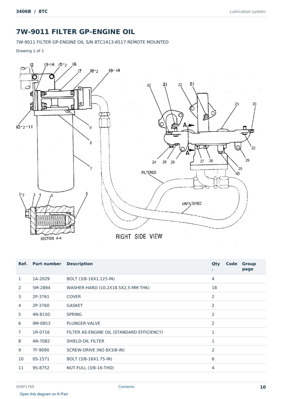 Caterpillar 3406B S/N 8TC Partsbook SEBP1769 (English) - sample page 10 of 10 Caterpillar 3406B S/N 8TC Partsbook SEBP1769 (English) - sample page 10 of 10