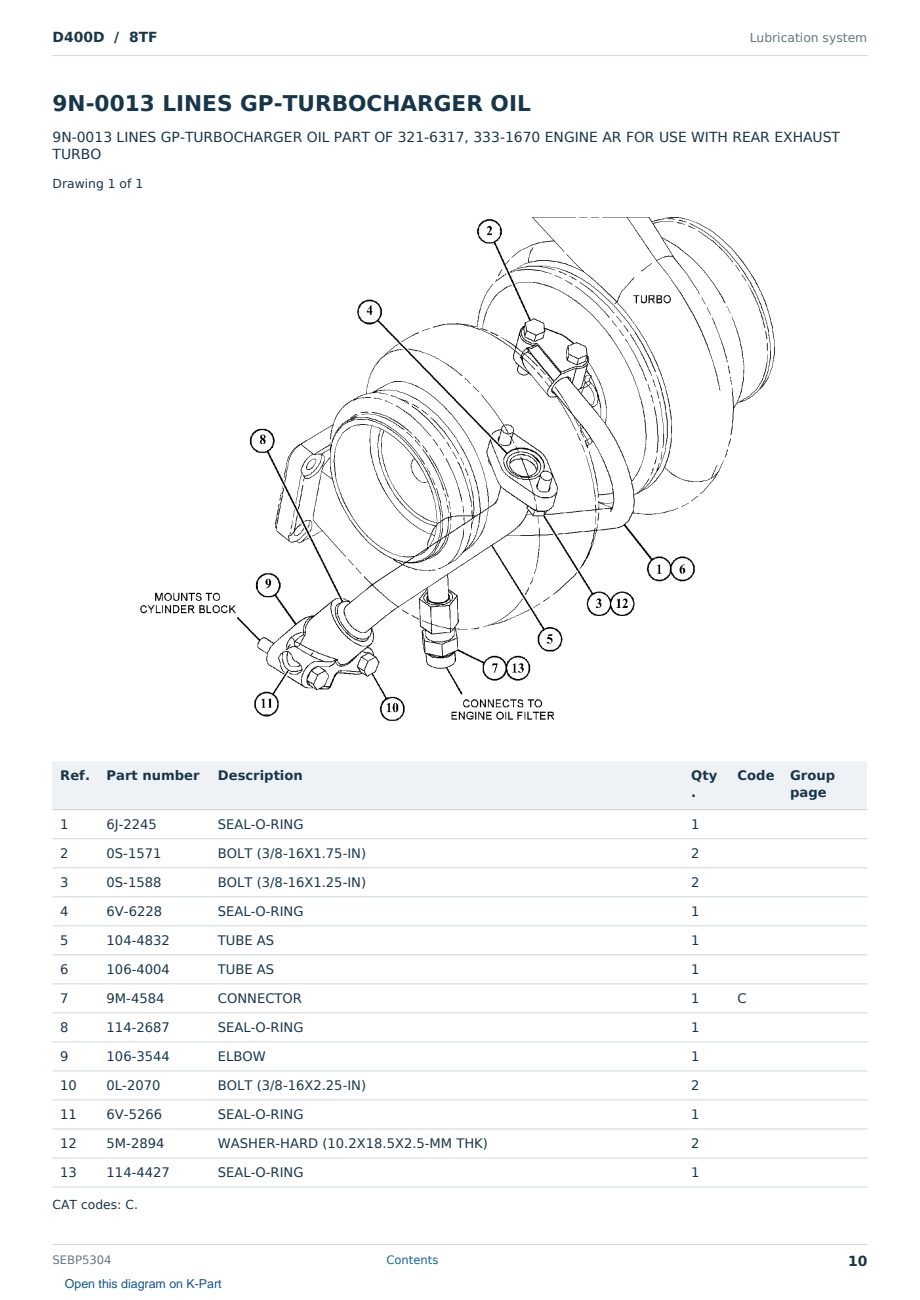 Caterpillar D400D S/N 8TF Partsbook SEBP5304 (English) - sample page 10 of 10 Caterpillar D400D S/N 8TF Partsbook SEBP5304 (English) - sample page 10 of 10