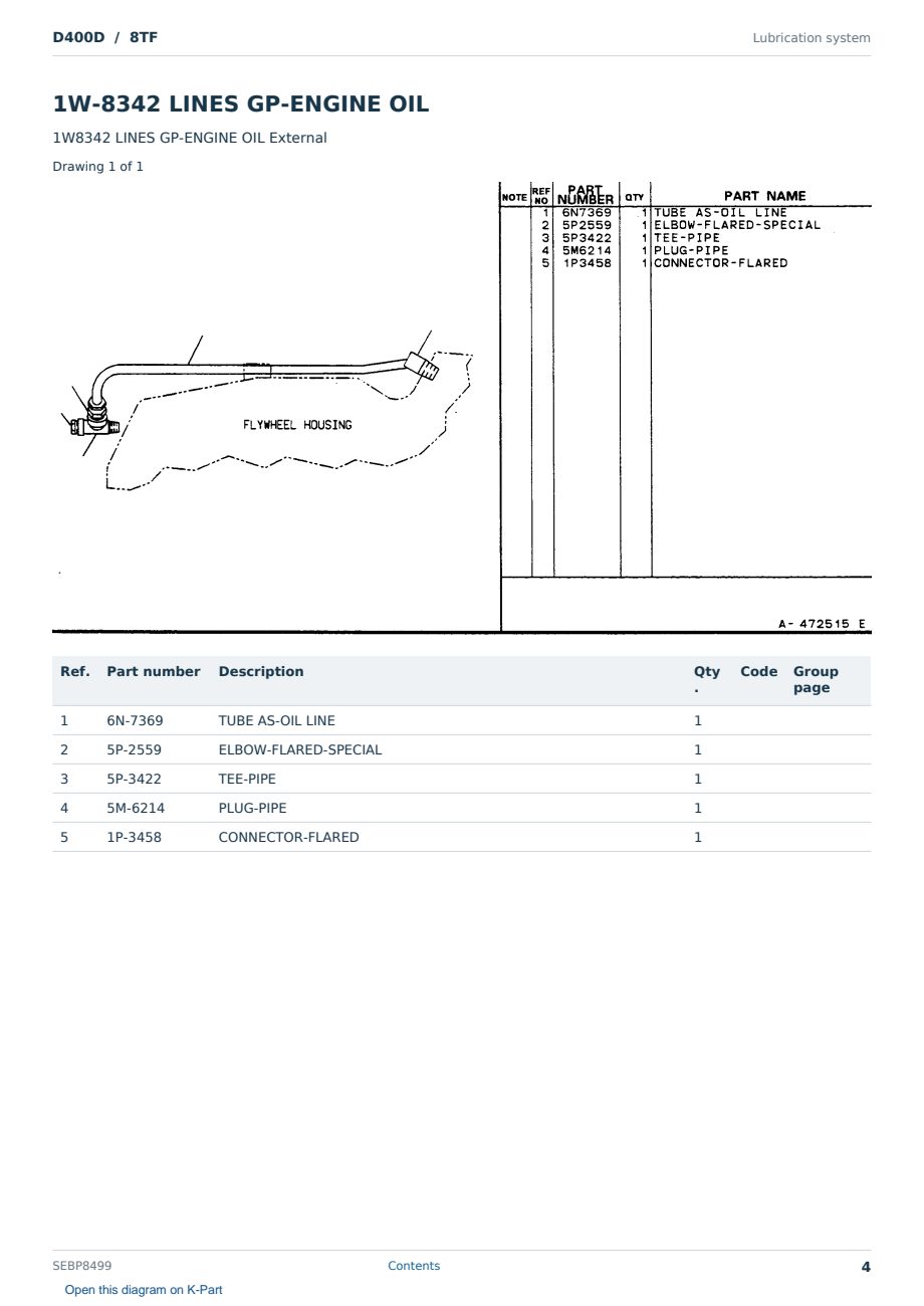 Caterpillar D400D S/N 8TF Partsbook SEBP8499 (English) - sample page 4 of 10 Caterpillar D400D S/N 8TF Partsbook SEBP8499 (English) - sample page 4 of 10