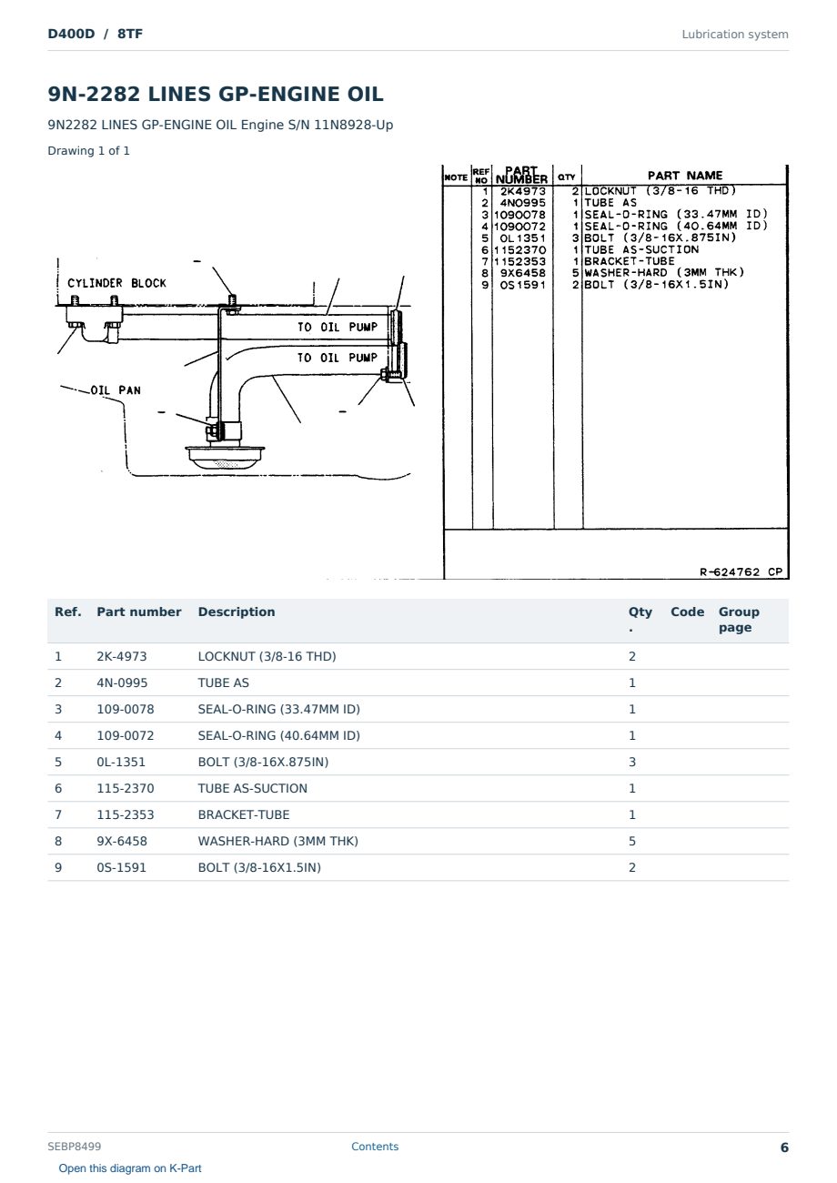 Caterpillar D400D S/N 8TF Partsbook SEBP8499 (English) - sample page 6 of 10 Caterpillar D400D S/N 8TF Partsbook SEBP8499 (English) - sample page 6 of 10