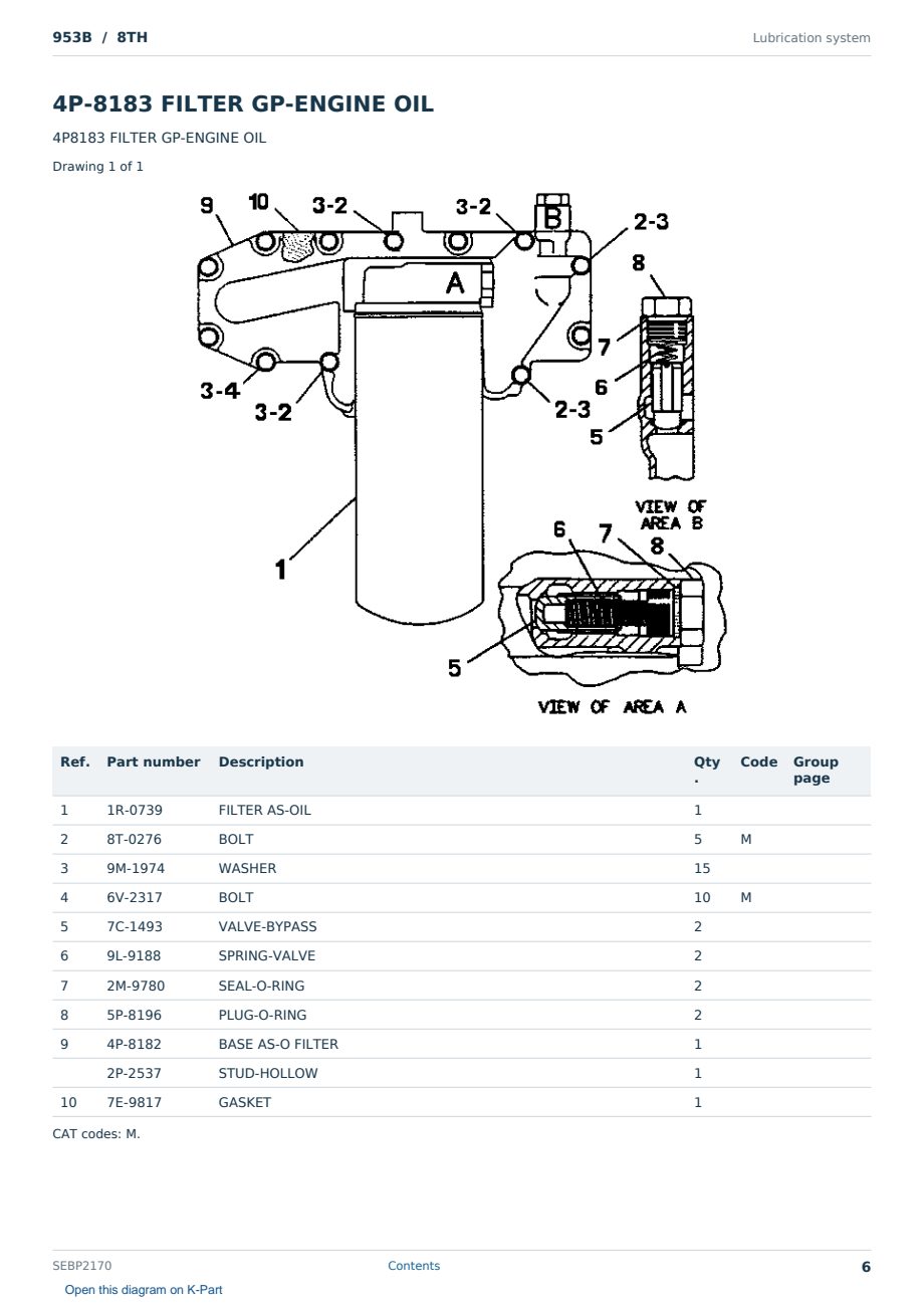 Caterpillar 953B S/N 8TH Partsbook SEBP2170 (English) - sample page 6 of 10 Caterpillar 953B S/N 8TH Partsbook SEBP2170 (English) - sample page 6 of 10