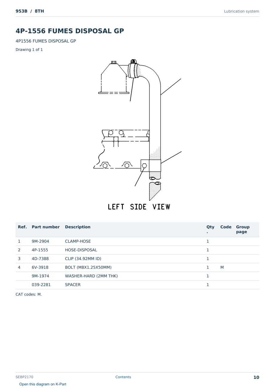 Caterpillar 953B S/N 8TH Partsbook SEBP2170 (English) - sample page 10 of 10 Caterpillar 953B S/N 8TH Partsbook SEBP2170 (English) - sample page 10 of 10