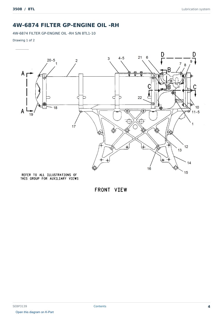 Caterpillar 3508 S/N 8TL Partsbook SEBP3139 (English) - sample page 4 of 10 Caterpillar 3508 S/N 8TL Partsbook SEBP3139 (English) - sample page 4 of 10