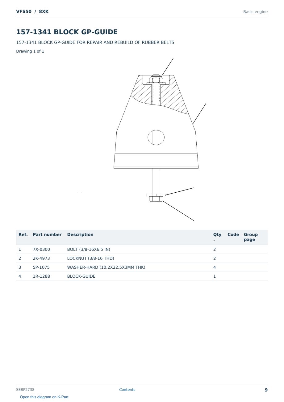 Caterpillar VFS50 S/N 8XK Partsbook SEBP2738 (English) - sample page 9 of 10 Caterpillar VFS50 S/N 8XK Partsbook SEBP2738 (English) - sample page 9 of 10