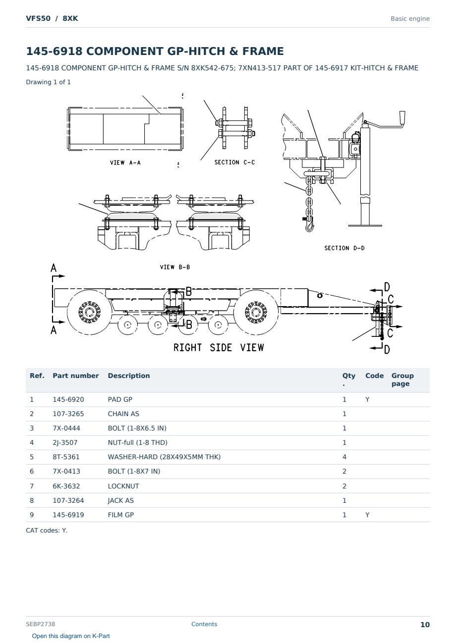 Caterpillar VFS50 S/N 8XK Partsbook SEBP2738 (English) - sample page 10 of 10 Caterpillar VFS50 S/N 8XK Partsbook SEBP2738 (English) - sample page 10 of 10