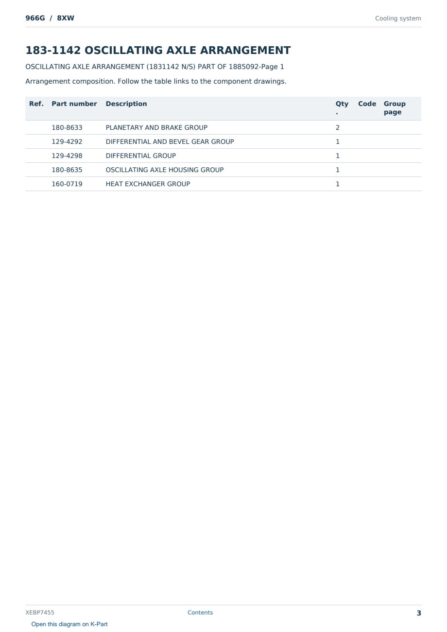 Caterpillar 966G S/N 8XW Partsbook XEBP7455 (English) - sample page 3 of 10 Caterpillar 966G S/N 8XW Partsbook XEBP7455 (English) - sample page 3 of 10