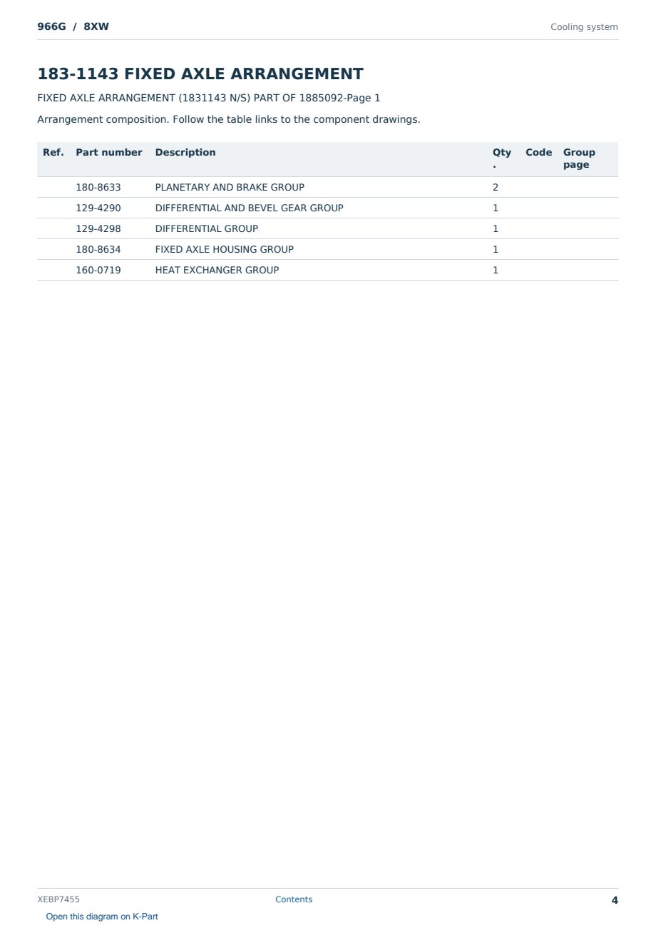 Caterpillar 966G S/N 8XW Partsbook XEBP7455 (English) - sample page 4 of 10 Caterpillar 966G S/N 8XW Partsbook XEBP7455 (English) - sample page 4 of 10