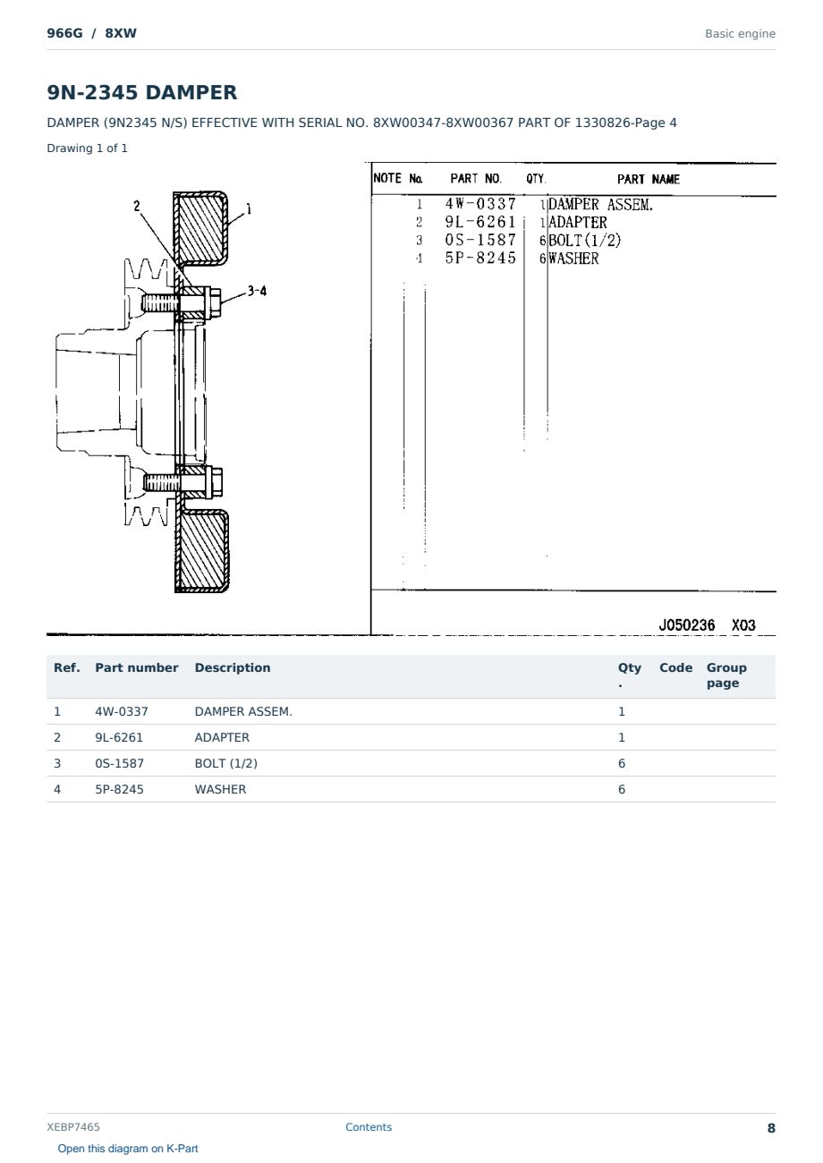 Caterpillar 966G S/N 8XW Partsbook XEBP7465 (English) - sample page 8 of 10 Caterpillar 966G S/N 8XW Partsbook XEBP7465 (English) - sample page 8 of 10