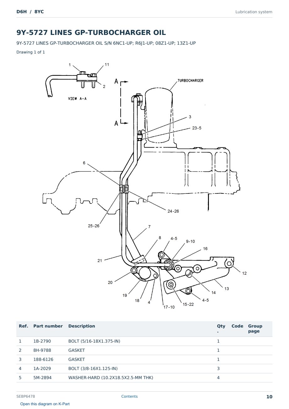 Caterpillar D6H S/N 8YC Partsbook SEBP6478 (English) - sample page 10 of 10 Caterpillar D6H S/N 8YC Partsbook SEBP6478 (English) - sample page 10 of 10