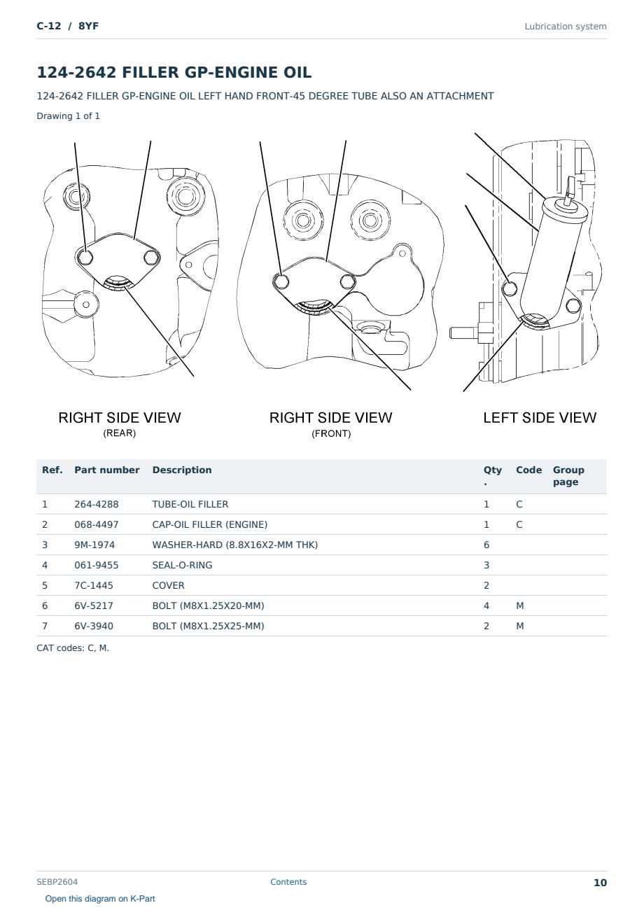 Caterpillar C-12 S/N 8YF Partsbook SEBP2604 (English) - sample page 10 of 10 Caterpillar C-12 S/N 8YF Partsbook SEBP2604 (English) - sample page 10 of 10