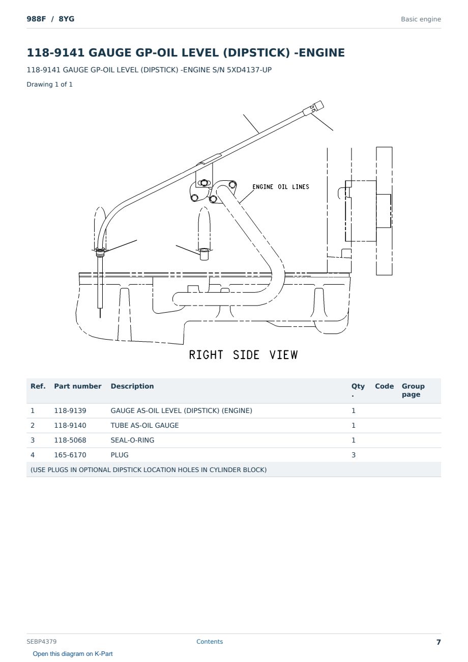 Caterpillar 988F S/N 8YG Partsbook SEBP4379 (English) - sample page 7 of 10 Caterpillar 988F S/N 8YG Partsbook SEBP4379 (English) - sample page 7 of 10