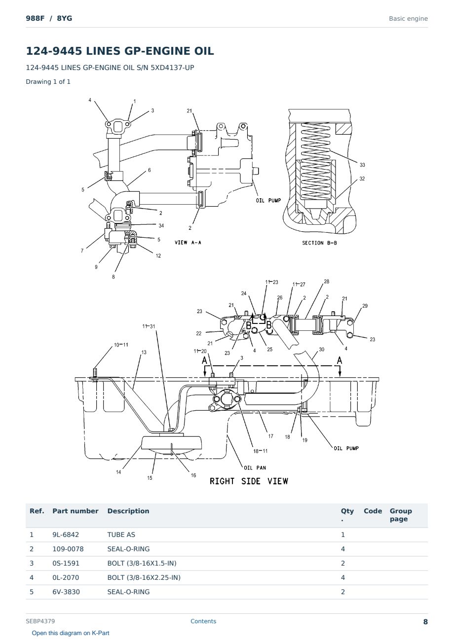 Caterpillar 988F S/N 8YG Partsbook SEBP4379 (English) - sample page 8 of 10 Caterpillar 988F S/N 8YG Partsbook SEBP4379 (English) - sample page 8 of 10