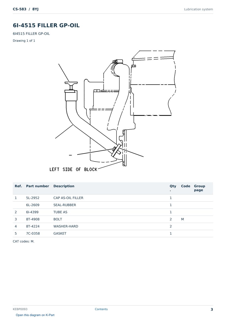 Caterpillar CS-583 S/N 8YJ Partsbook KEBP0093 (English) - sample page 3 of 10 Caterpillar CS-583 S/N 8YJ Partsbook KEBP0093 (English) - sample page 3 of 10