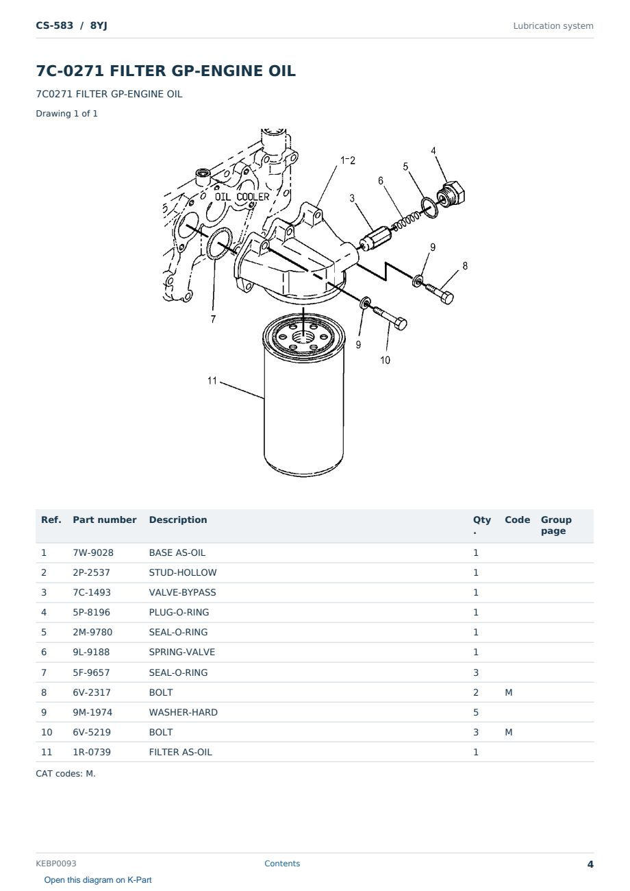 Caterpillar CS-583 S/N 8YJ Partsbook KEBP0093 (English) - sample page 4 of 10 Caterpillar CS-583 S/N 8YJ Partsbook KEBP0093 (English) - sample page 4 of 10