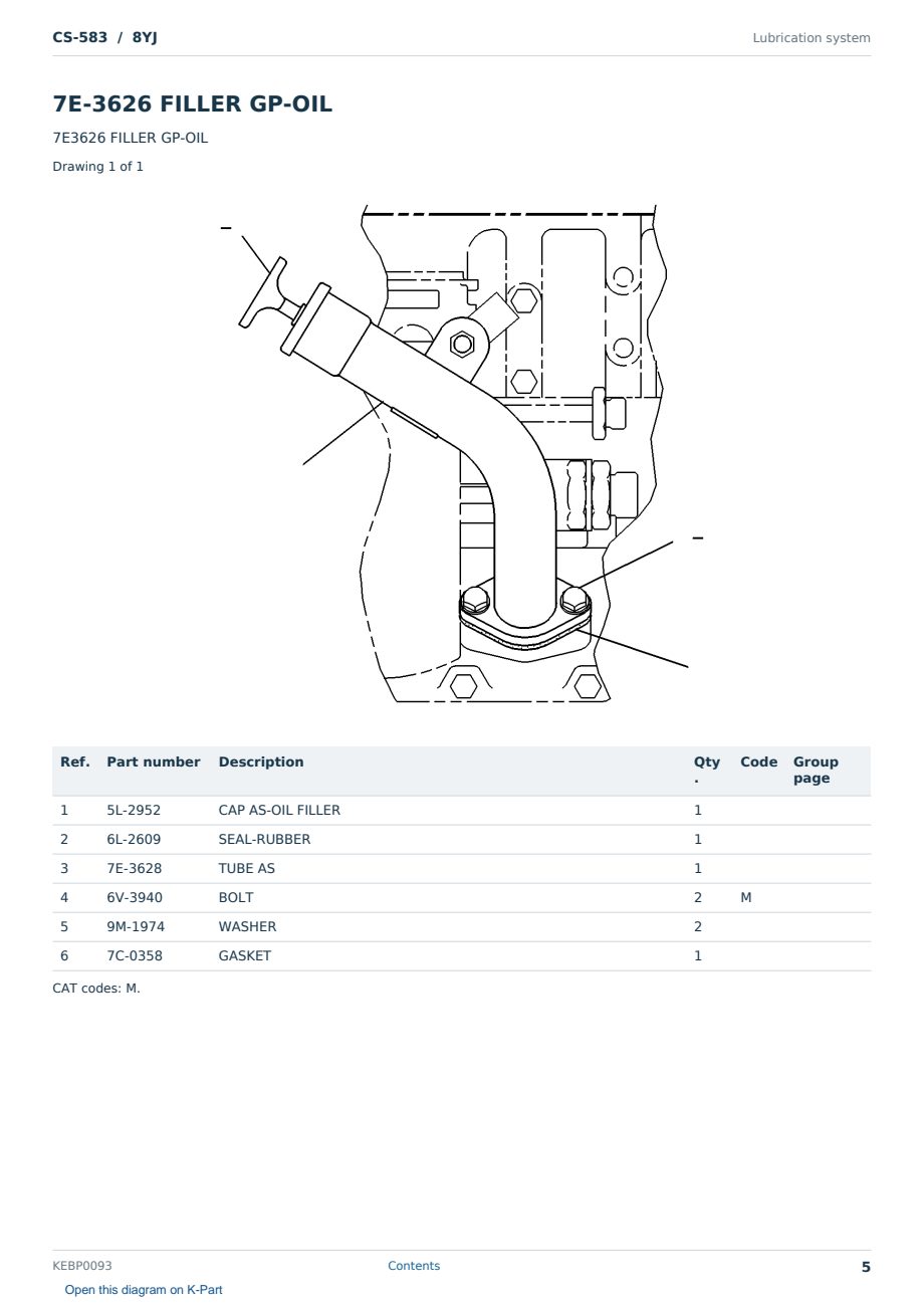 Caterpillar CS-583 S/N 8YJ Partsbook KEBP0093 (English) - sample page 5 of 10 Caterpillar CS-583 S/N 8YJ Partsbook KEBP0093 (English) - sample page 5 of 10