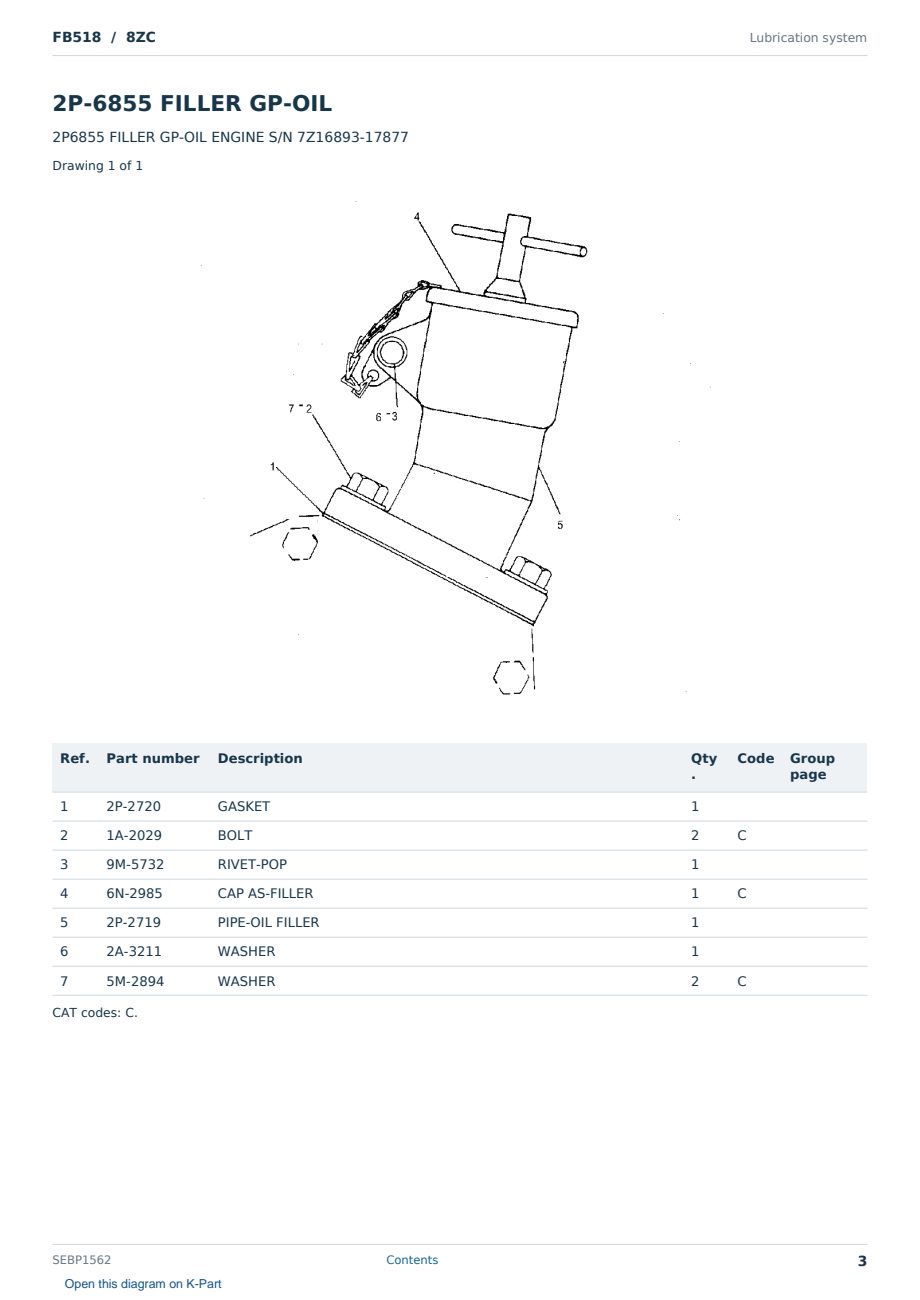 Caterpillar FB518 S/N 8ZC Partsbook SEBP1562 (English) - sample page 3 of 10 Caterpillar FB518 S/N 8ZC Partsbook SEBP1562 (English) - sample page 3 of 10