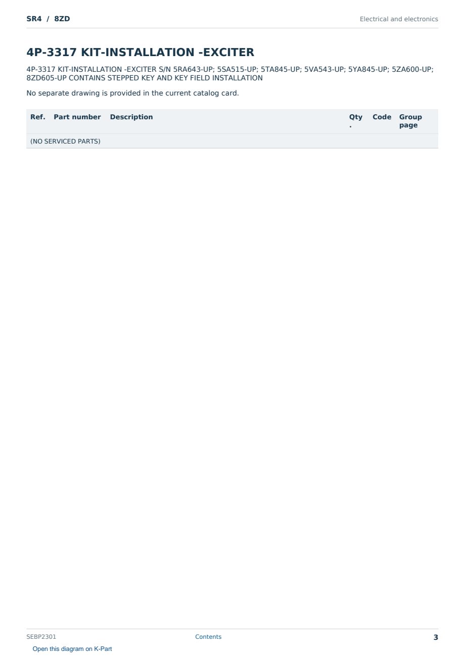 Caterpillar SR4 S/N 8ZD Partsbook SEBP2301 (English) - sample page 3 of 10 Caterpillar SR4 S/N 8ZD Partsbook SEBP2301 (English) - sample page 3 of 10