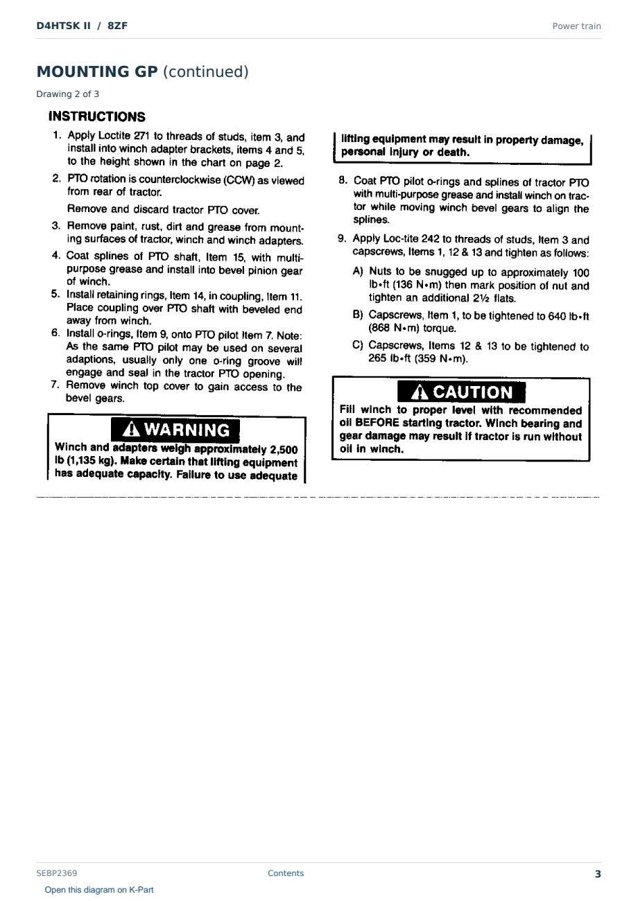 Caterpillar D4HTSK II S/N 8ZF Partsbook SEBP2369 (English) - sample page 3 of 10 Caterpillar D4HTSK II S/N 8ZF Partsbook SEBP2369 (English) - sample page 3 of 10