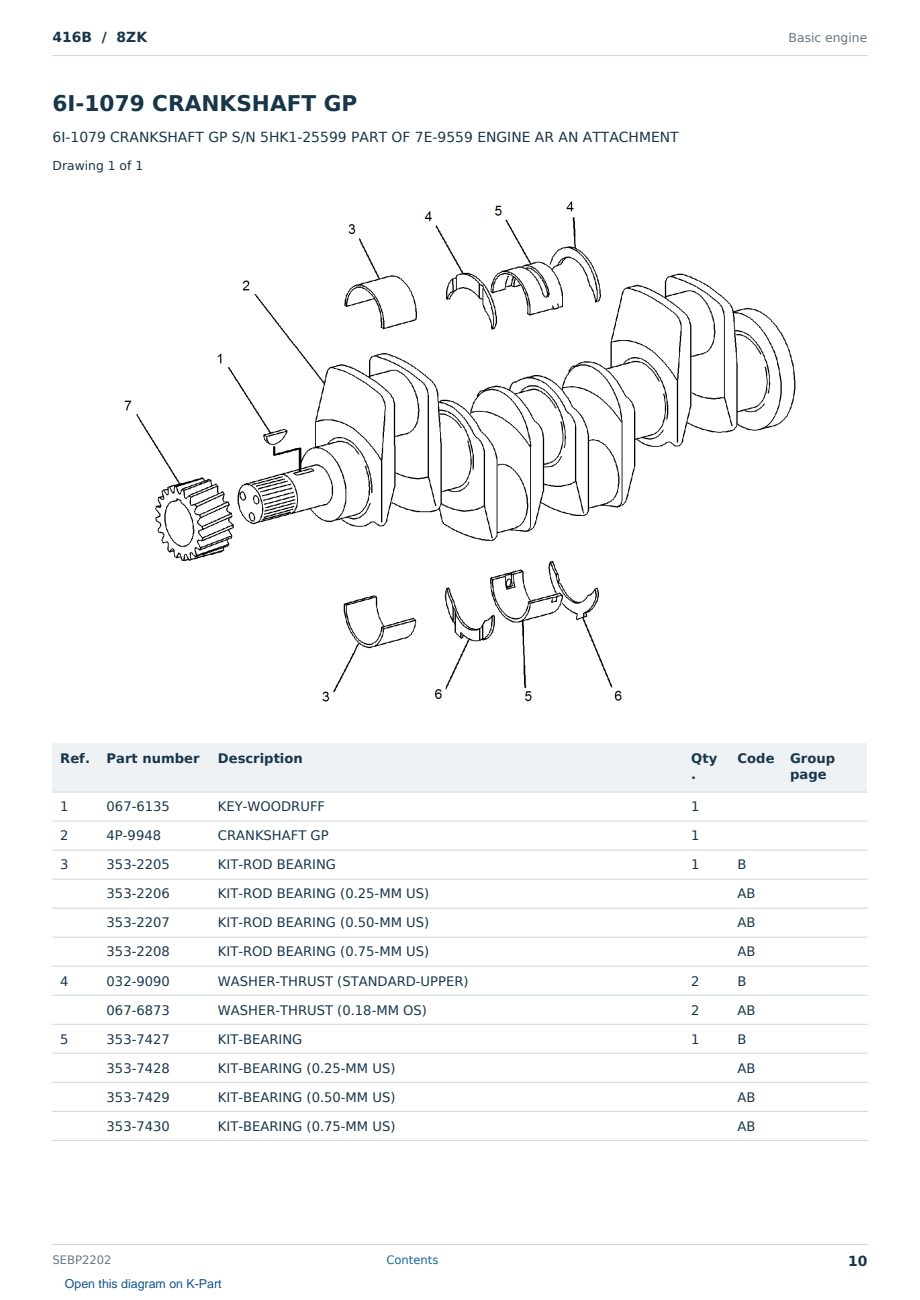 Caterpillar 416B S/N 8ZK Partsbook SEBP2202 (English) - sample page 10 of 10 Caterpillar 416B S/N 8ZK Partsbook SEBP2202 (English) - sample page 10 of 10