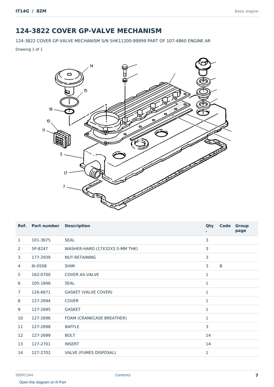 Caterpillar IT14G S/N 8ZM Partsbook SEBP2344 (English) - sample page 7 of 10 Caterpillar IT14G S/N 8ZM Partsbook SEBP2344 (English) - sample page 7 of 10