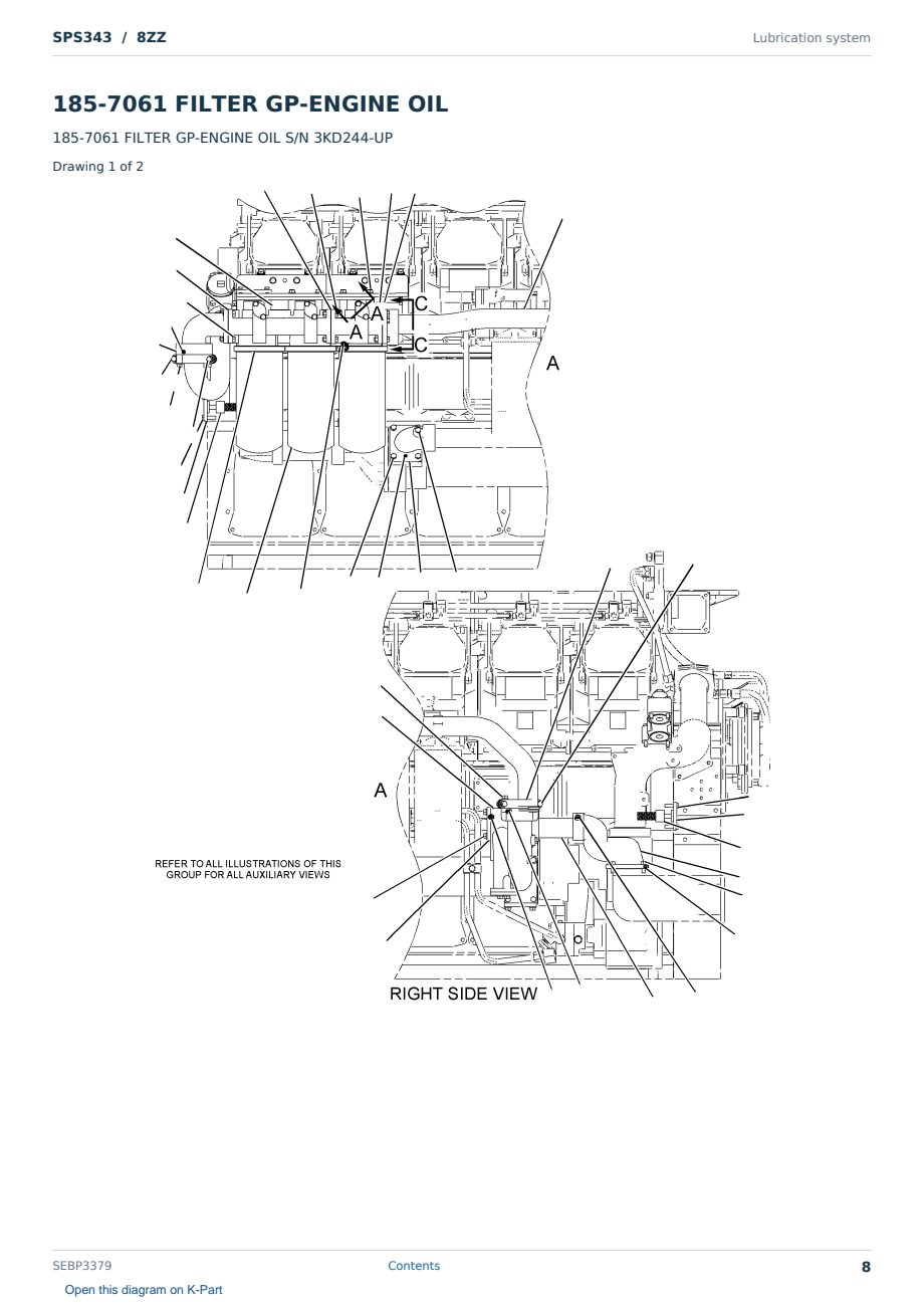 Caterpillar SPS343 S/N 8ZZ Partsbook SEBP3379 (English) - sample page 8 of 10 Caterpillar SPS343 S/N 8ZZ Partsbook SEBP3379 (English) - sample page 8 of 10