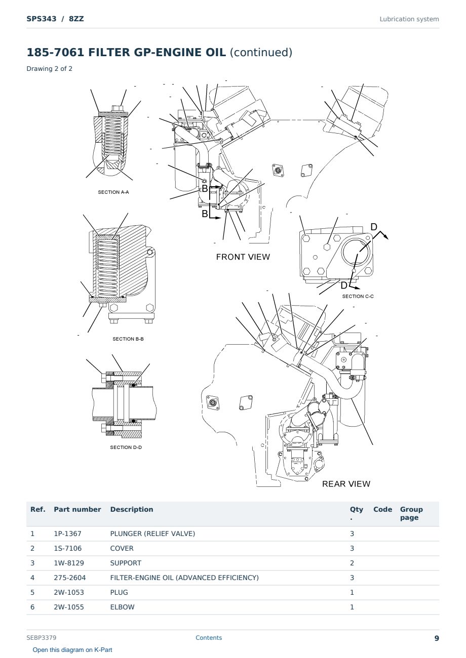 Caterpillar SPS343 S/N 8ZZ Partsbook SEBP3379 (English) - sample page 9 of 10 Caterpillar SPS343 S/N 8ZZ Partsbook SEBP3379 (English) - sample page 9 of 10