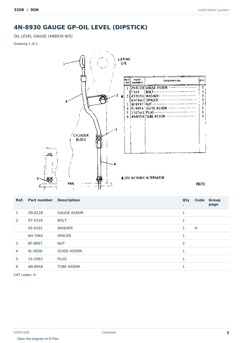 Caterpillar 3208 S/N 90N Partsbook SEBP1006 (English) - sample page 3 of 10 Caterpillar 3208 S/N 90N Partsbook SEBP1006 (English) - sample page 3 of 10