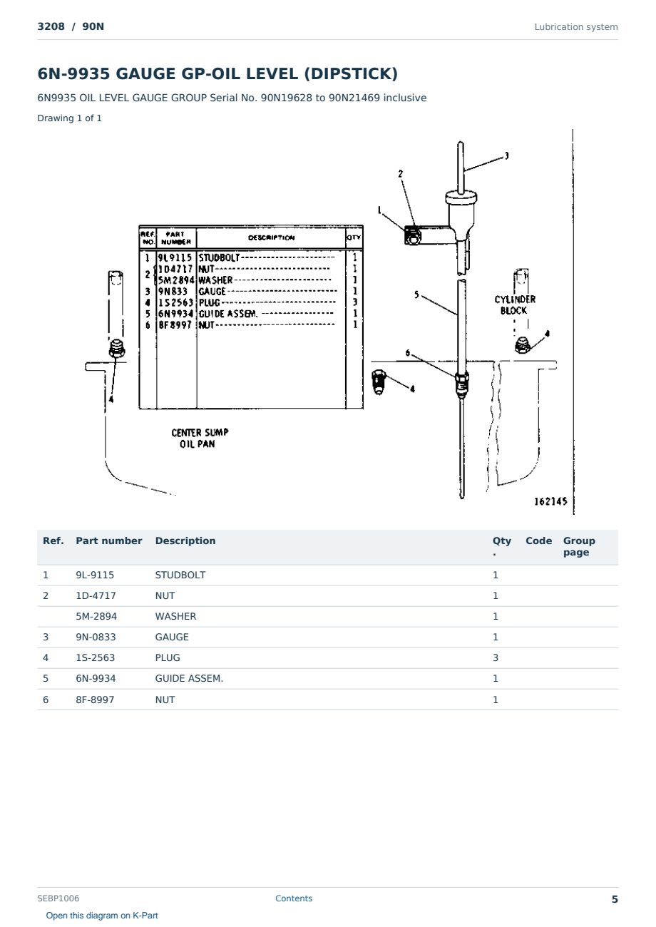 Caterpillar 3208 S/N 90N Partsbook SEBP1006 (English) - sample page 5 of 10 Caterpillar 3208 S/N 90N Partsbook SEBP1006 (English) - sample page 5 of 10