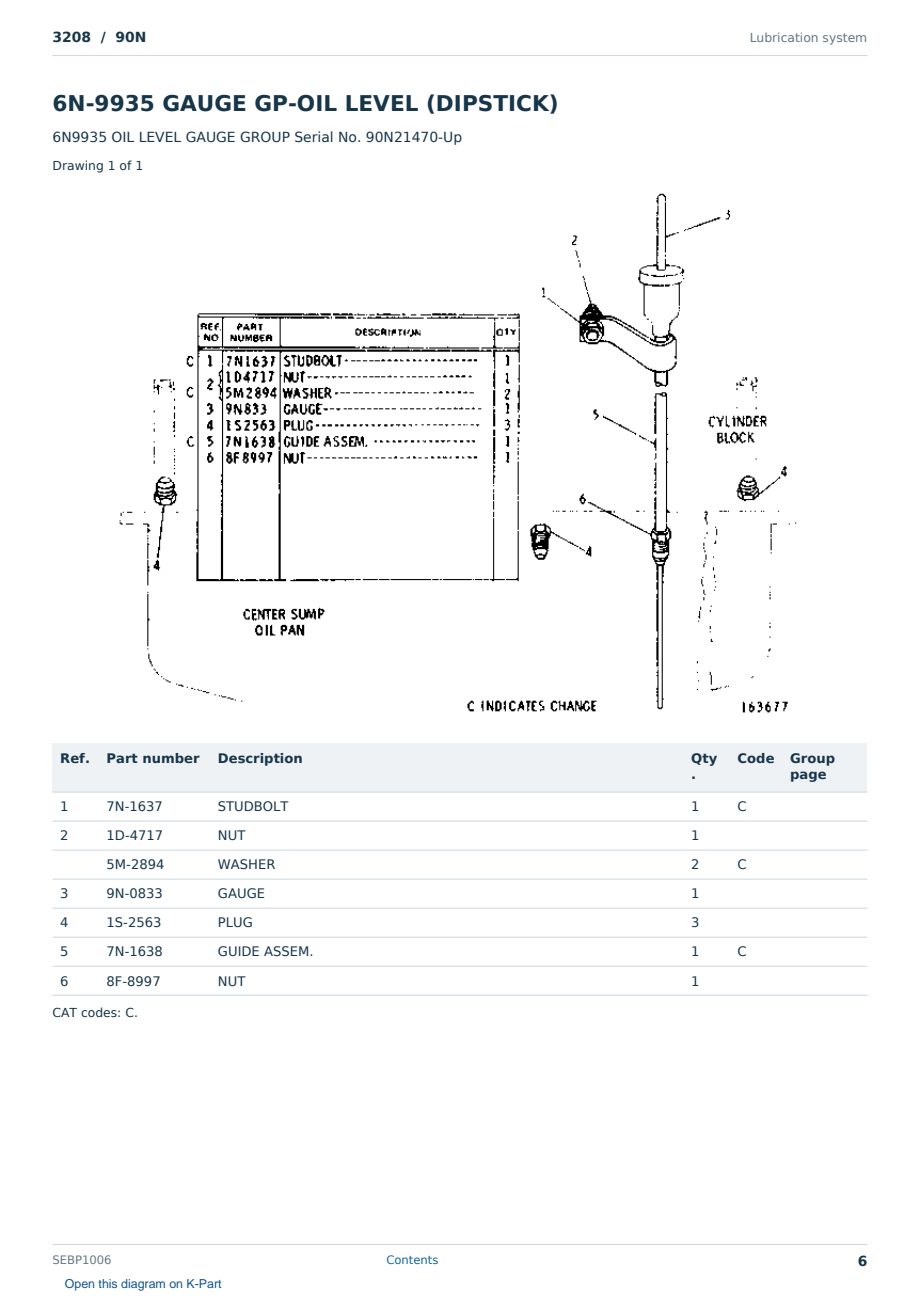 Caterpillar 3208 S/N 90N Partsbook SEBP1006 (English) - sample page 6 of 10 Caterpillar 3208 S/N 90N Partsbook SEBP1006 (English) - sample page 6 of 10