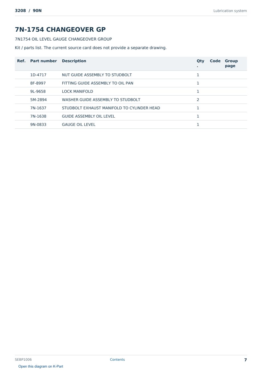 Caterpillar 3208 S/N 90N Partsbook SEBP1006 (English) - sample page 7 of 10 Caterpillar 3208 S/N 90N Partsbook SEBP1006 (English) - sample page 7 of 10