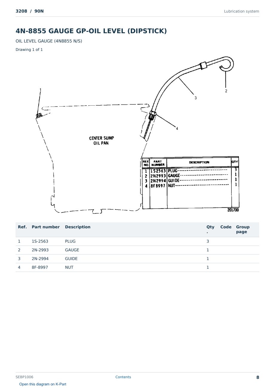 Caterpillar 3208 S/N 90N Partsbook SEBP1006 (English) - sample page 8 of 10 Caterpillar 3208 S/N 90N Partsbook SEBP1006 (English) - sample page 8 of 10