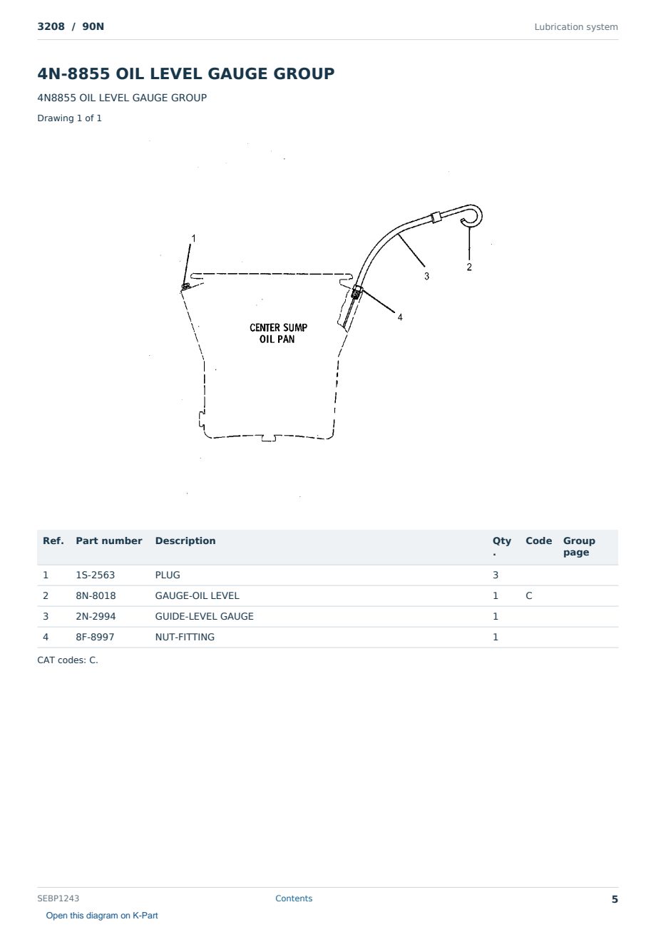 Caterpillar 3208 S/N 90N Partsbook SEBP1243 (English) - sample page 5 of 10 Caterpillar 3208 S/N 90N Partsbook SEBP1243 (English) - sample page 5 of 10