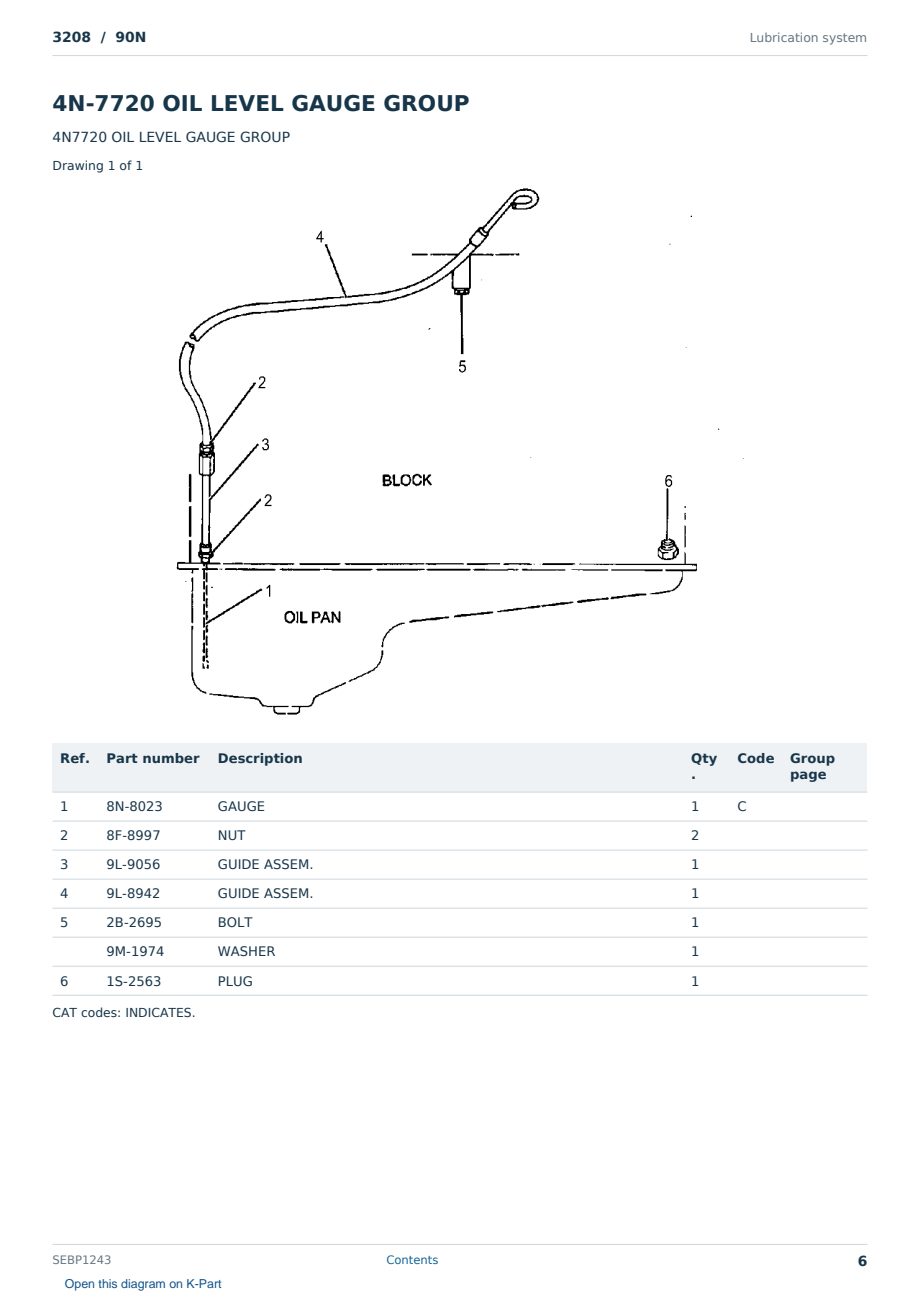 Caterpillar 3208 S/N 90N Partsbook SEBP1243 (English) - sample page 6 of 10 Caterpillar 3208 S/N 90N Partsbook SEBP1243 (English) - sample page 6 of 10