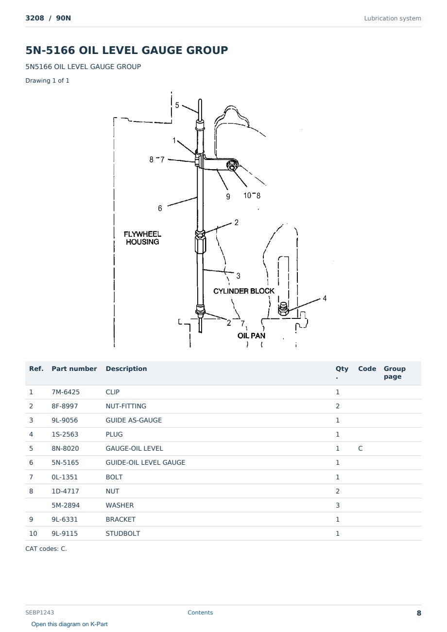 Caterpillar 3208 S/N 90N Partsbook SEBP1243 (English) - sample page 8 of 10 Caterpillar 3208 S/N 90N Partsbook SEBP1243 (English) - sample page 8 of 10