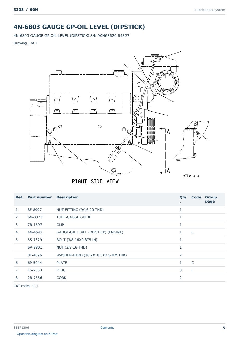 Caterpillar 3208 S/N 90N Partsbook SEBP1306 (English) - sample page 5 of 10 Caterpillar 3208 S/N 90N Partsbook SEBP1306 (English) - sample page 5 of 10