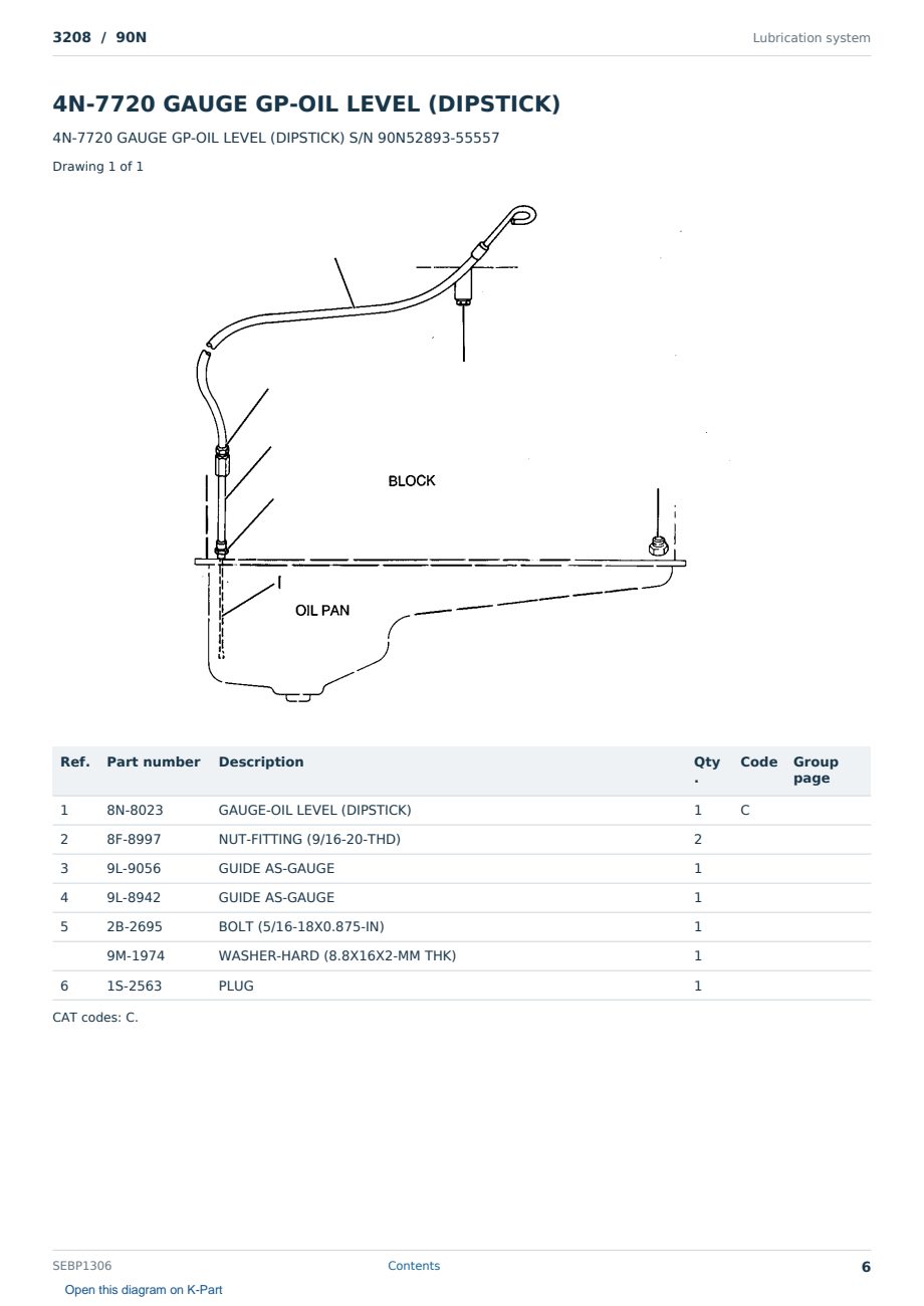 Caterpillar 3208 S/N 90N Partsbook SEBP1306 (English) - sample page 6 of 10 Caterpillar 3208 S/N 90N Partsbook SEBP1306 (English) - sample page 6 of 10